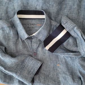 Jon Sonen Irish Linen Button Shirt Slim fi…